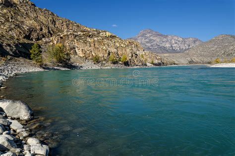 Mountain River Turquoise Water Autumn Stock Image Image Of Turquoise