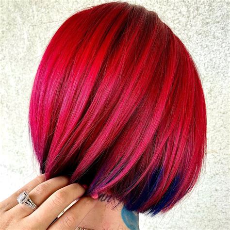 27 Stunning Bright Red Hair Colors To Get You Inspired Bright Red Hair Short Red Hair Blue