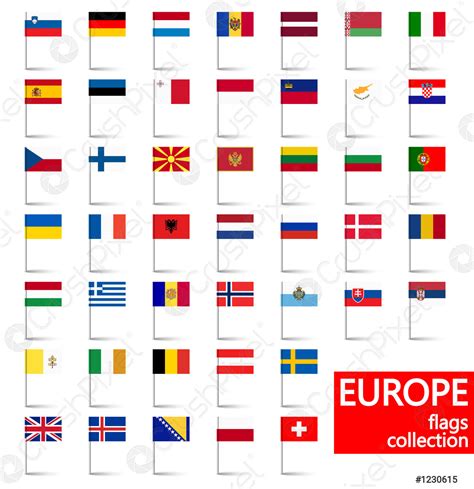 All Country Flags Of Europe Stock Vector Crushpixel