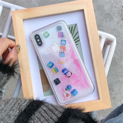 Cute Amusing Glitter Liquid Quicksand Mobile Apps Icon Pattern Phone