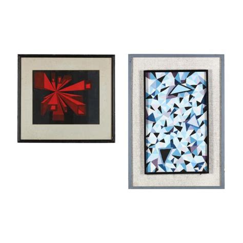Two Vintage Geometric And Op Art Paintings Lot 878 17th Annual