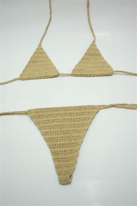 Crochet Thong Bikini Set Crochet Women Thong Bikini Set G Etsy