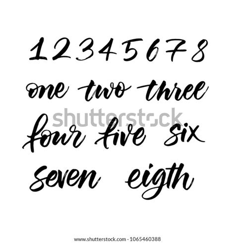 Hand Lettering Numbers Stock Vector Royalty Free 1065460388