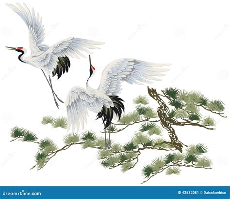 Japanese Crane Stock Illustration Image 42532081