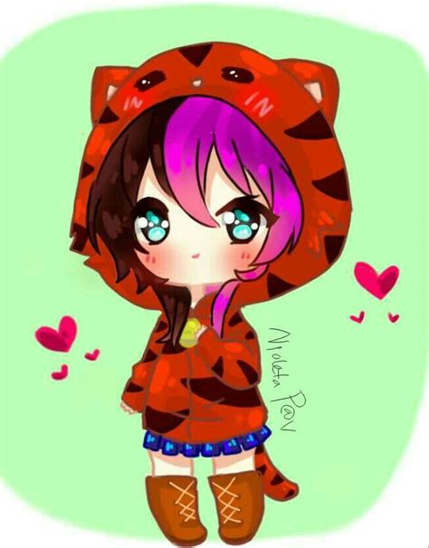 ☆draws best chibi cute♡ i love chibis and i love to draw them so i draw a tiger girl since i