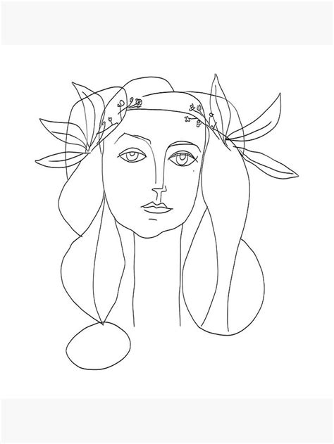 Picasso Line Art Womans Head Photographic Print By Shamilab In