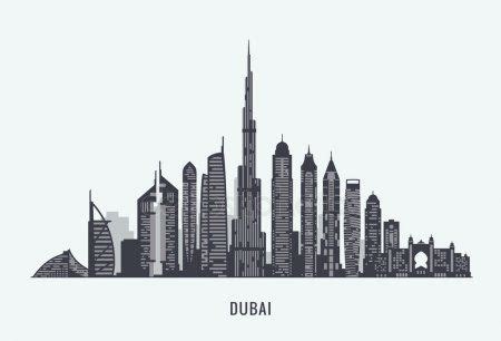 This makes it suitable for many types of projects. Dubai skyline silhouette | Skyline drawing, Skyline ...