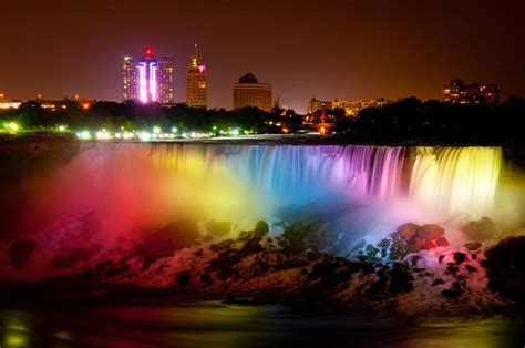 Niagara Falls In Rainbow Colors At Night Yelp