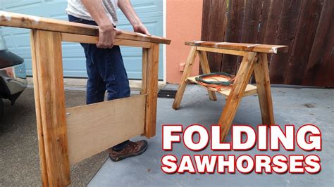 Folding Sawhorses Step By Step With Limited Tools Youtube