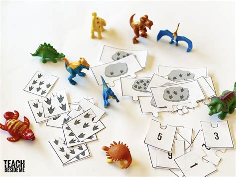 Dinosaur Fossil Counting Puzzles Teach Beside Me