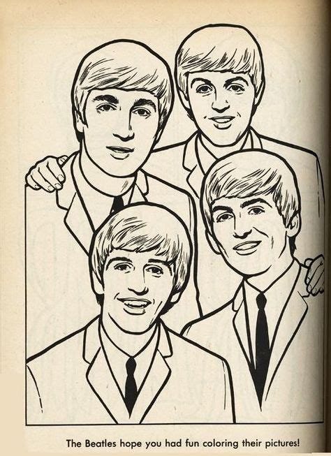 The Beatles Coloring Page 05 The Beatles Vintage Coloring Books