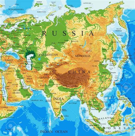 Asia Mapa Pol Tico Y F Sico