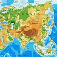 Asia. Mapa político y Físico