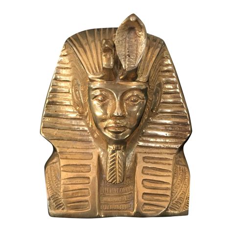 Vintage Solid Brass Egyptian Bust Of King Tut Chairish