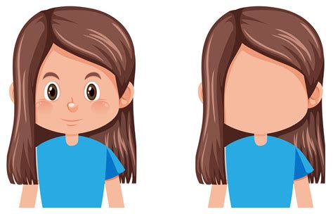 A Brunette Long Hair Girl Character 300316 Vector Art At Vecteezy