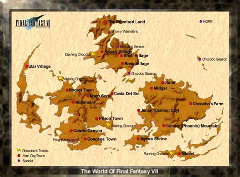 Final Fantasy Vii Ffvii Ff7 World Map