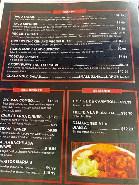 Check spelling or type a new query. Online Menu of Marias Mexican Restaurant Restaurant ...