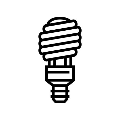 Fluorescent Light Bulb Line Icon Vector Illustration 10190178 Vector