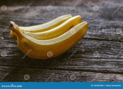 Fresh Bananas On Wooden Background Stock Photo Image Of Juicy