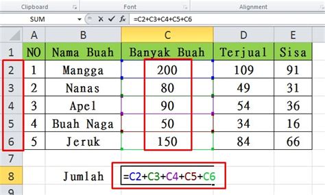 Rumus Penjumlahan Di Excel Serta Pengurangan Perkalian Dan Pembagian Gammafis Blog