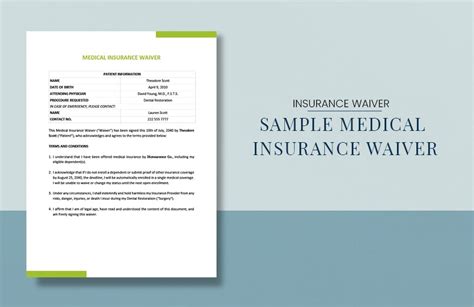 Insurance Waiver Template In Word Free Download