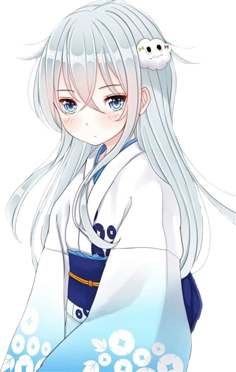White Hair Anime Girl Transparent Anime Wallpaper Hd