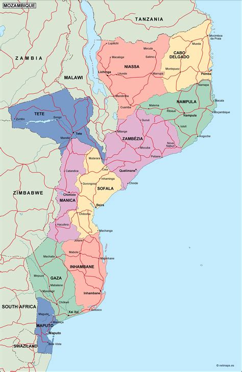 From simple political maps to detailed map of mozambique. mozambique political map. Vector Eps maps. Eps Illustrator Map | A vector eps maps designed by ...