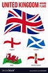 United kingdom countries waving flags collection Vector Image