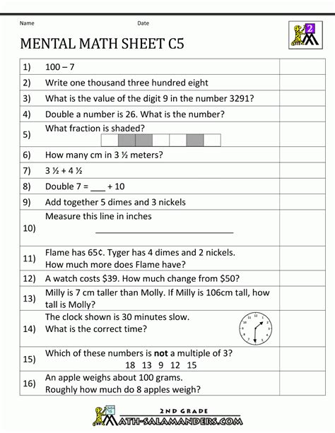 Mental Math Multiplication Worksheets Grade 4 Favorite Worksheet