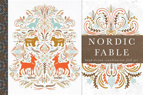 Nordic Fable Scandinavian Folk Art Graphics Design Cuts