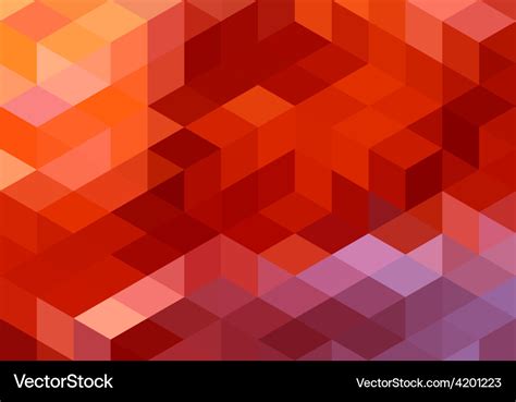 Abstract Red Geometric Background Cube Pattern Vector Image