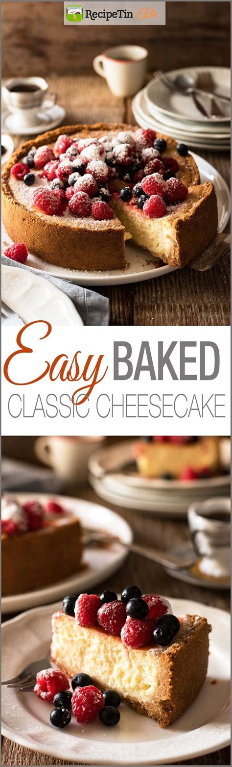 easy classic baked cheesecake recipe cake recipes easy homemade recipetin eats dessert recipes