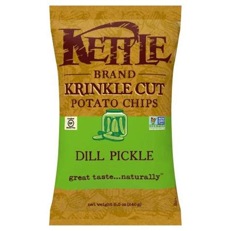 Kettle Krinkle Cut Potato Chips Dill Pickle Grocery Heart