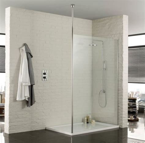 760mm Wetroom Safety Glass 8mm Shower Panel With Floor To Ceiling Post