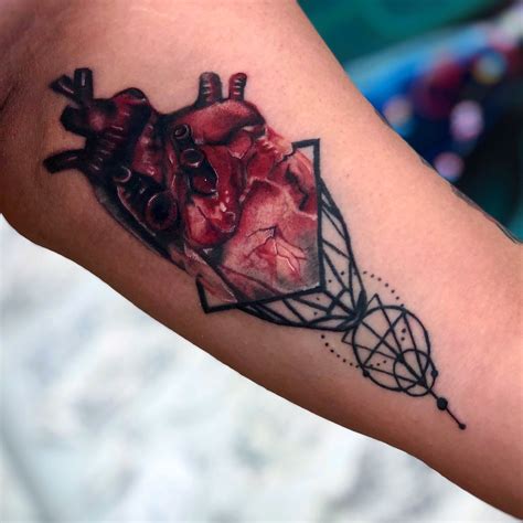 Abstract Anatomical Heart Tattoo