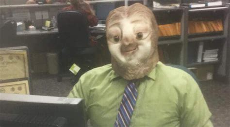 dmv employee dressed    sloth  halloween