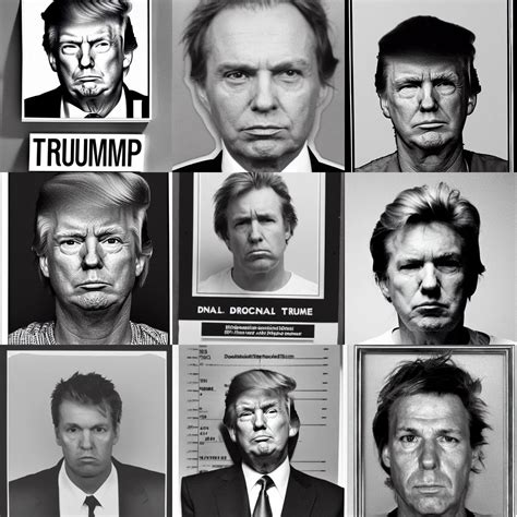 Donald Trump criminal mugshot portrait, black and | Stable Diffusion
