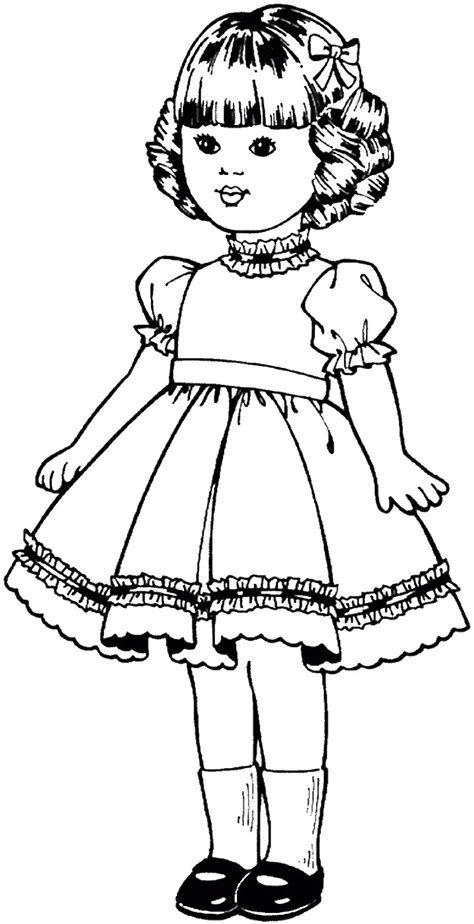 Doll coloring page | free printable coloring pages. Dolls Coloring Pages