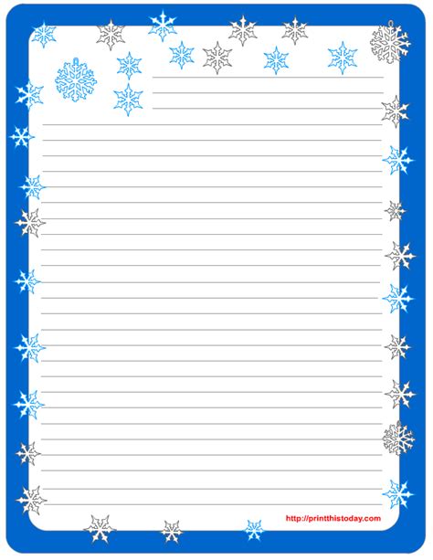 There are variations with different line heights including. Free Winter Writing Paper | Print This Today - Cliparts.co
