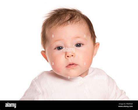 Baby Girl Looking Confused Studio Cutout Stock Photo Alamy