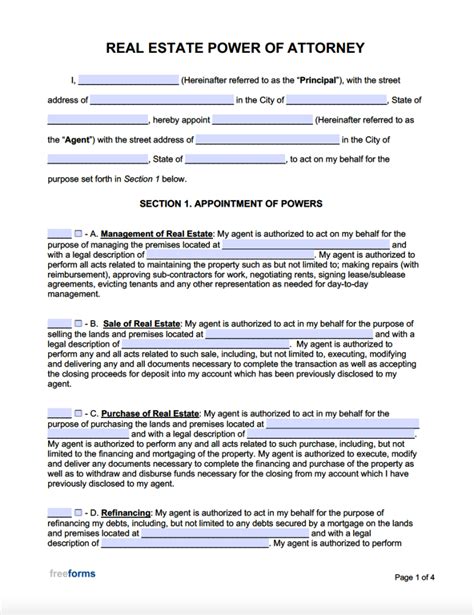 Template For Power Of Attorney For Property Sample Power Of Attorney Blog