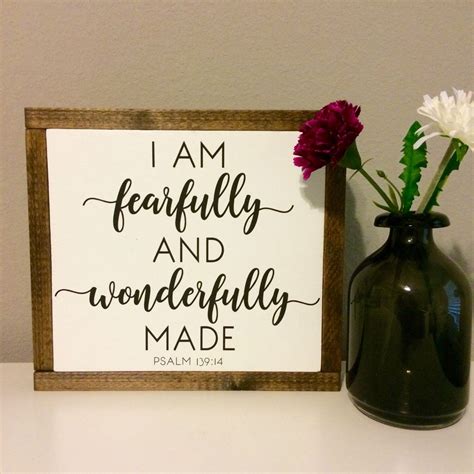 I Am Fearfully And Wonderfully Made Painted Wood Sign Psalm 13914