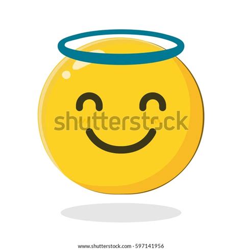 Emoticon Angel Cartoon Isolated Vector Illustration Immagine