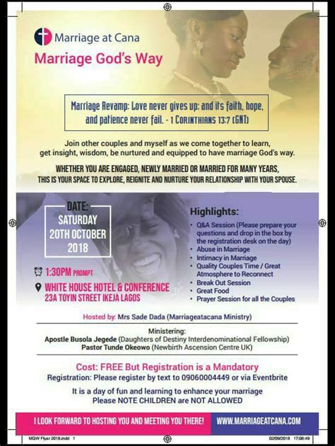 Marriage At Cana Seminar Holds In Lagos This October Marriageatcana