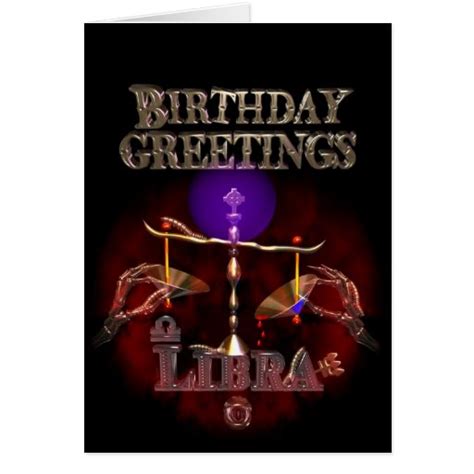 Libra Zodiac Birthday Greetings By Valxart Card Zazzle
