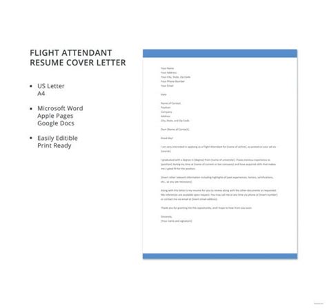 I am greatly thrilled to have to submit my applications for consideration for the position of a flight attendant with your organization. 8+ Flight Attendant Cover Letter Templates - Sample, Example | Free & Premium Templates