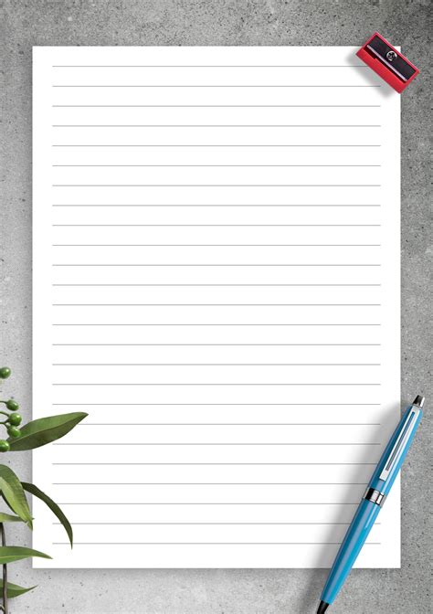 Printable Lined Paper Template