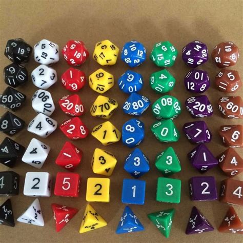 7pcbag Multi Sided Dice Without Marble Effect D4 D6 D8 D10 D10 D12 D20