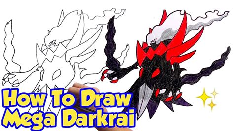 How To Draw Mega Darkrai Pokemon Drawing Tutorial Youtube
