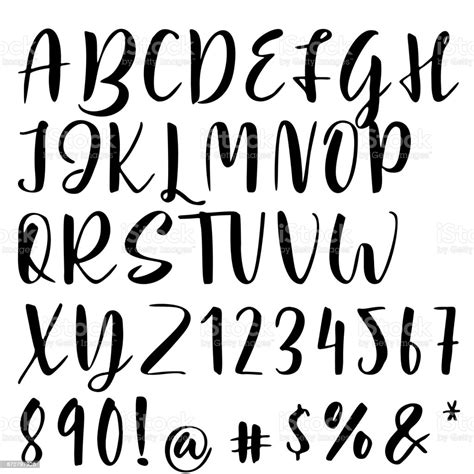 Шрифт «smoking typeface + illustration». Handwritten Calligraphy Font Vector Alphabet Hand Drawn ...